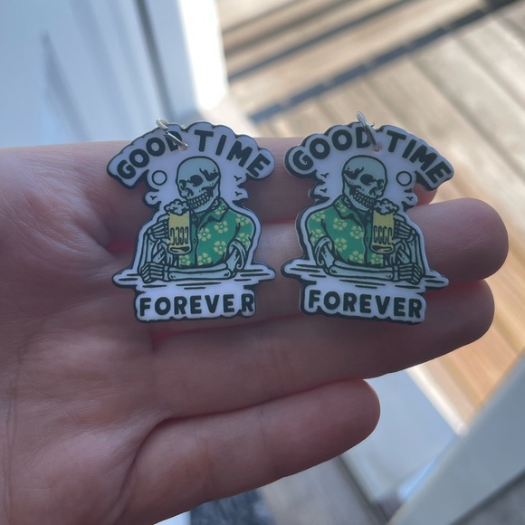 Skeleton Pastel Goth Charm Earrings - Picture 4 of 4